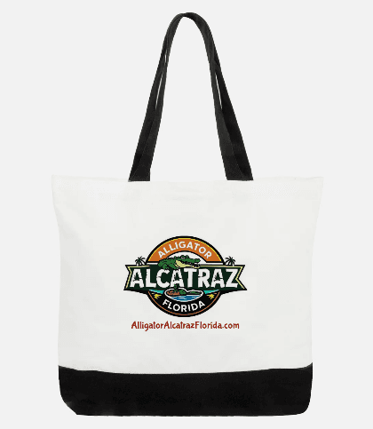 BEACH BAG (Black & White Only) Alligator Alcatraz Florida